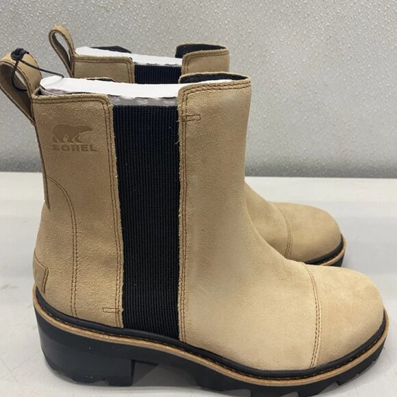 NEW SOREL Women’s Joan Now Chelsea Boots Canoe/Black Size 10 Waterproof Leather - Picture 5 of 7